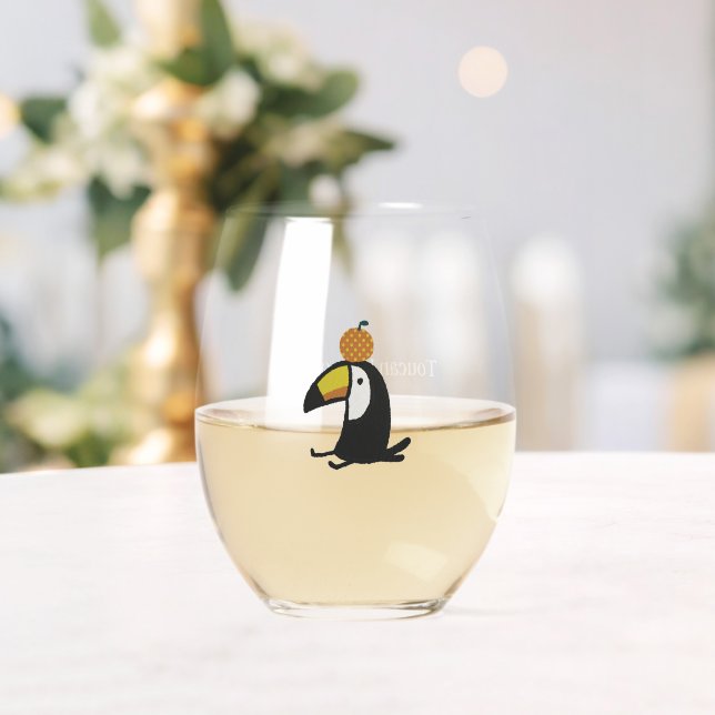 Toucan Loves Orange Weinglas Ohne Stiel (Insitu (Hochzeit))