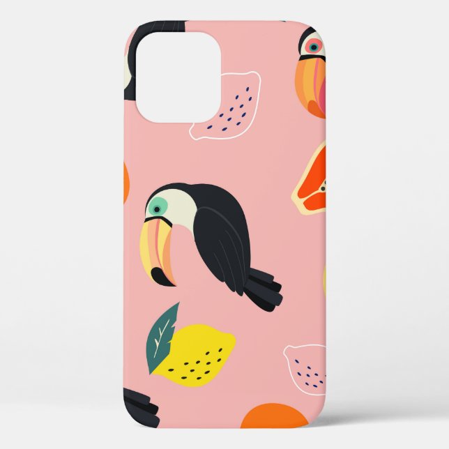 Toucan mit Abstrakten tropischen Früchten Case-Mate iPhone Hülle (Rückseite)