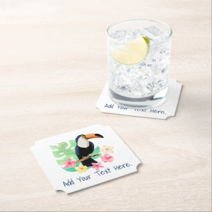 Toucan mit dem Papier-Untersetzer für tropische Bl Untersetzer