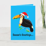 Toucan mit Weihnachtsmannmütze Happy Holidays! Feiertagskarte<br><div class="desc">Dieses Design ist für den Liebhaber des Urlaubs bestimmt!</div>