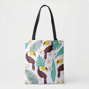 Toucan nahtlos Patter, Fliesen mit Palm-Blätter un