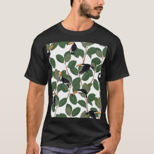 Toucan Parrot und Ficus: Vintage Eleganz. T-Shirt