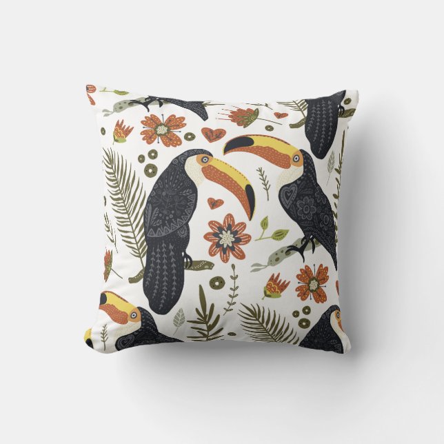 Toucan Party Throw Kissen (Vorderseite)