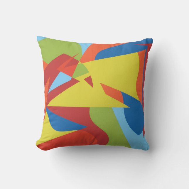 Toucan Pop Abstract Throw Pillow Kissen (Vorderseite)