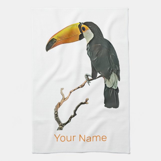 Toucan Portrait Animal Tropical Bird Design Geschirrtuch (Vertikal)
