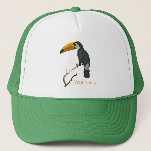 Toucan Portrait Animal Tropical Bird Design Truckerkappe (Vorderseite)