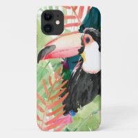Toucan Portrait mit tropischen Blätter