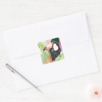 Toucan Portrait mit tropischen Blätter