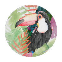 Toucan Portrait mit tropischen Blätter