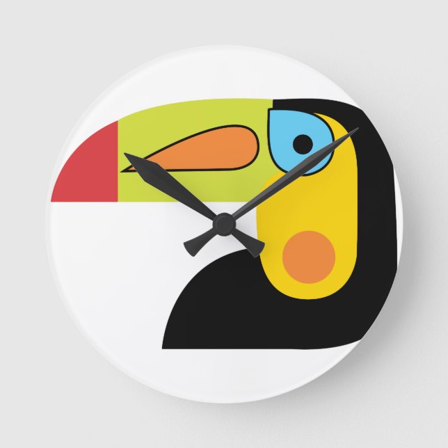 Toucan Runde Wanduhr (Vorderseite)