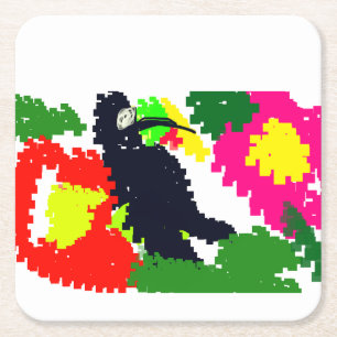 Toucan Summer Rechteckiger Pappuntersetzer