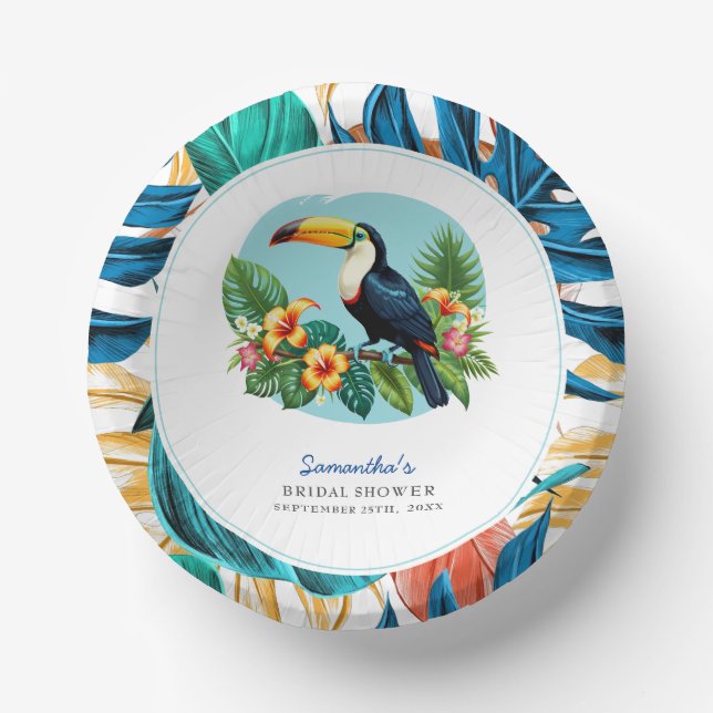 Toucan Tropenwald Summers Brautparty Pappteller (Vorderseite)