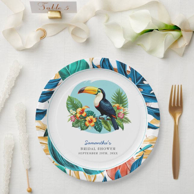 Toucan Tropenwald Summers Brautparty Pappteller (Hochzeit)