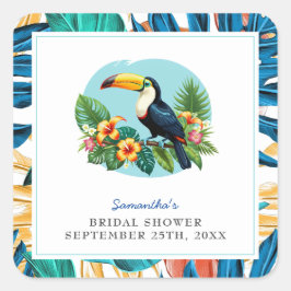 Toucan Tropenwald Summers Brautparty Quadratischer Aufkleber