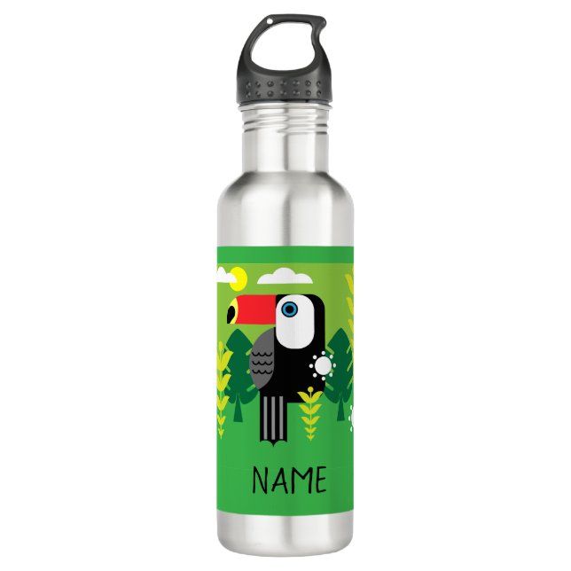 Toucan Tropical Bird Edelstahlflasche (Vorderseite)