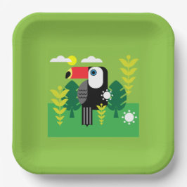 Toucan Tropical Bird Pappteller