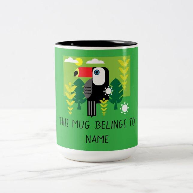 Toucan Tropical Bird Zweifarbige Tasse (Mittel)