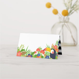 Toucan & Tropical Blume Platzkarte