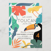 Toucan Tropical Leaf Moderner Kindergeburtstag