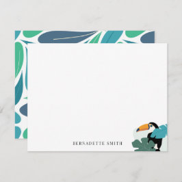 Toucan Tropical Leaf Stationery Note Card Mitteilungskarte