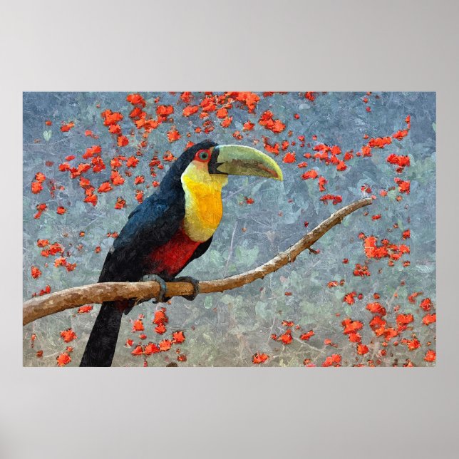 Toucan Tropical Rainforest Bird Malerei Poster (Vorne)