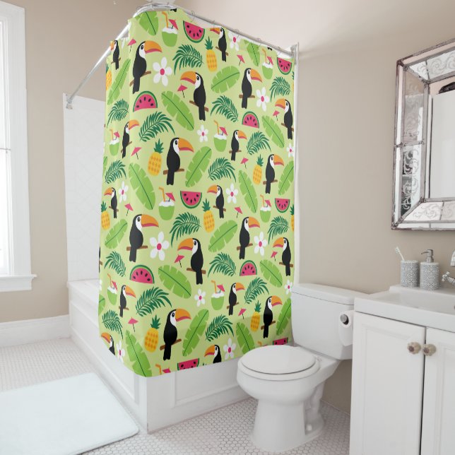 Toucan Tropical Summer Duschvorhang (Beispiel)