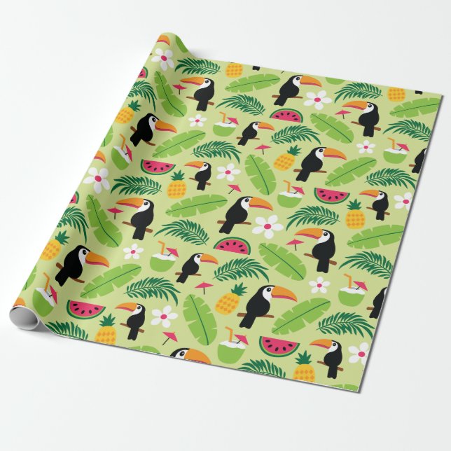 Toucan Tropical Summer Geschenkpapier (Ungerollt)