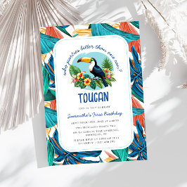 Toucan Tropical Vibranns Summers First Birthday Einladung
