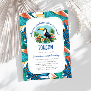 Toucan Tropical Vibranns Summers First Birthday Einladung