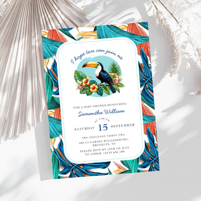 Toucan Tropical Vibrannt Summers Baby Shower Einladung (Von Creator hochgeladen)