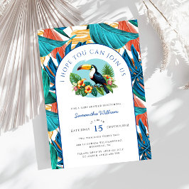 Toucan Tropical Vibrannt Summers Baby Shower Einladung