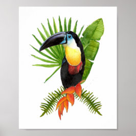 Toucan Tropical Vogel Water Color Poster