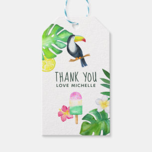 Toucan Tropical Watercolor Summer Party Geschenkanhänger
