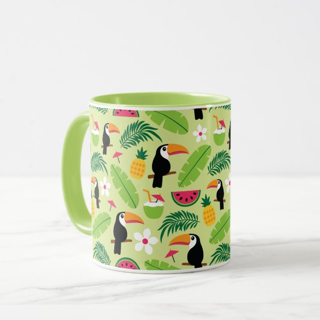 Toucan tropischer Sommer Tasse (Vorderseite Links)