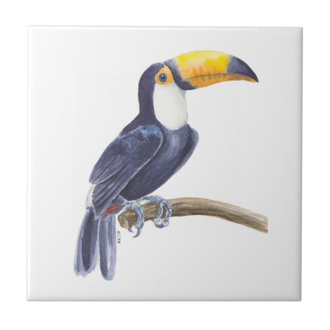 Toucan, tropischer Vogel Fliese (Vorderseite)