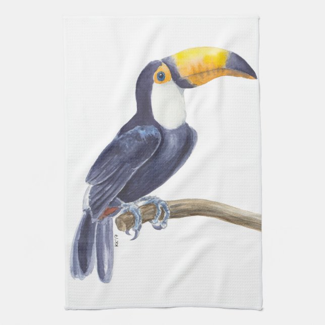 Toucan, tropischer Vogel Geschirrtuch (Vertikal)