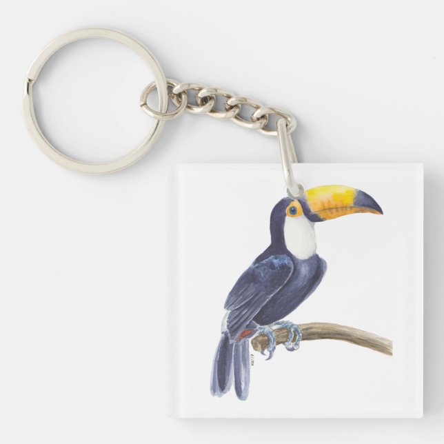 Toucan, tropischer Vogel Schlüsselanhänger (Vorderseite)
