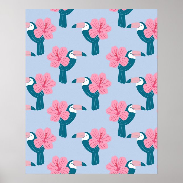 Toucan und Hibiskus Poster (Vorne)