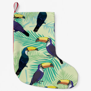 Toucan Vintage, farbige Illustration. Kleiner Weihnachtsstrumpf