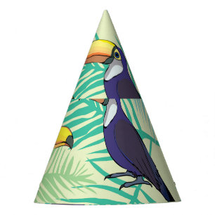 Toucan Vintage, farbige Illustration. Partyhütchen