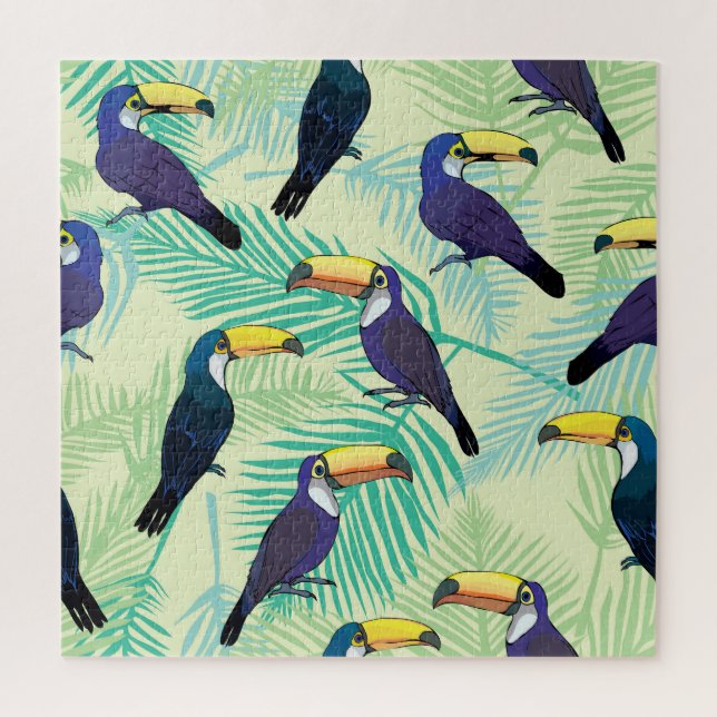 Toucan Vintage, farbige Illustration. Puzzle (Vertikal)