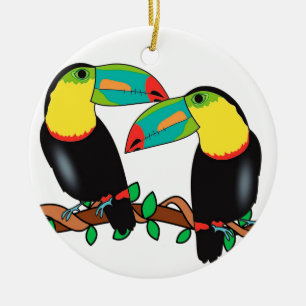 Toucan Vogel-Liebekunst Keramikornament