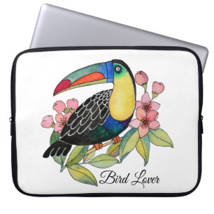 Toucan-Vogel mit Blume Laptopschutzhülle