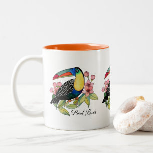 Toucan-Vogel mit Blume Zweifarbige Tasse