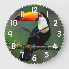Toucan Wall Clock – Tropical Bird Wildlife Nature  Große Wanduhr