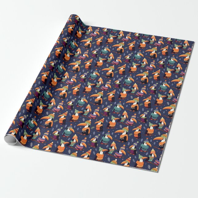 Toucan Weihnachtswrapping Paper Geschenkpapier (Ungerollt)