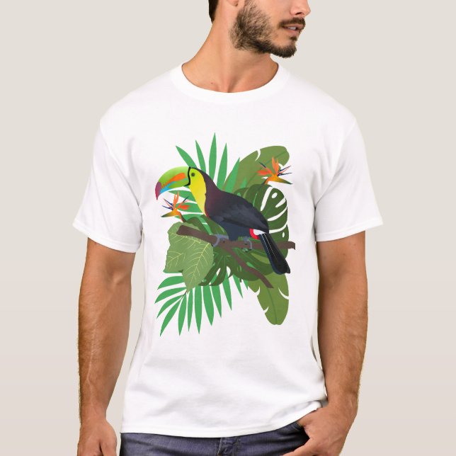 Toucan with leaves T-Shirt (Vorderseite)