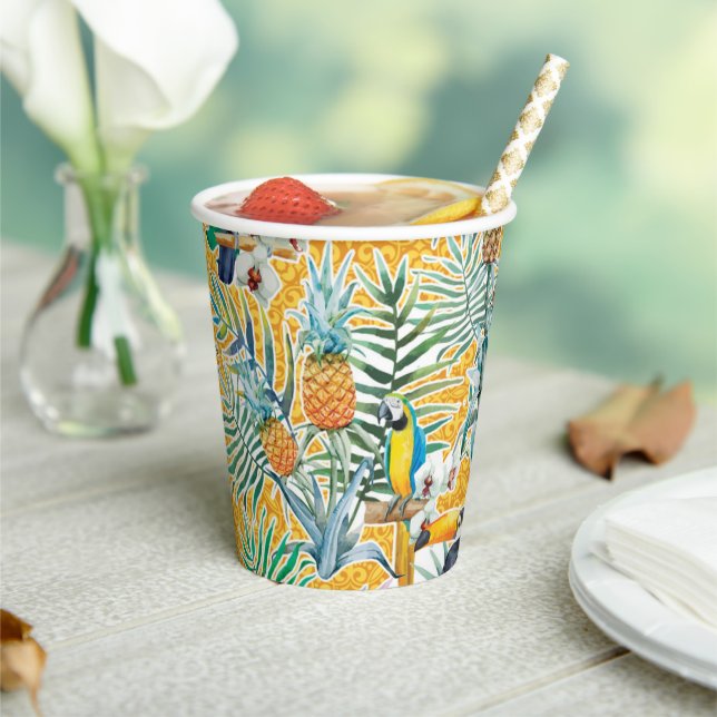 Toucans and Pineapples Luau Cups Pappbecher (In Situ)