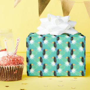 Toucans auf Aquamarin Geschenkpapier