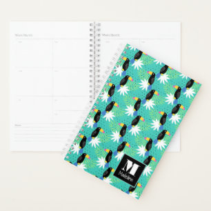 Toucans auf Aquamarin Monogramm Planer